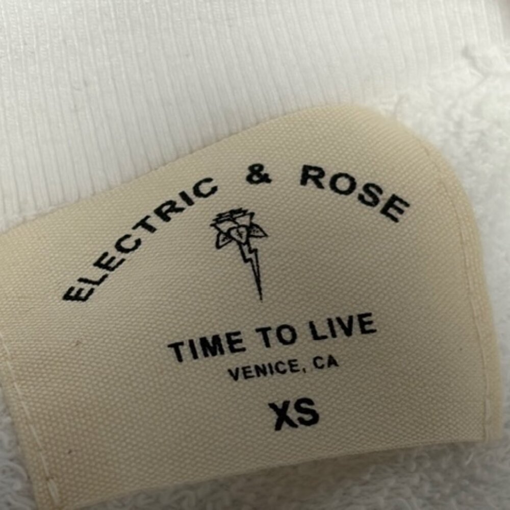 ELECTRIC & ROSE TIME TO LIVE WHITE TOP W/DISTRESSED SEAMS NWT XS - Picture 5 of 6